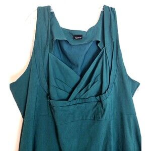 Torrid Green Pinup Skater Sleeveless Stretch Dress Witch Whimsy Cottagecore